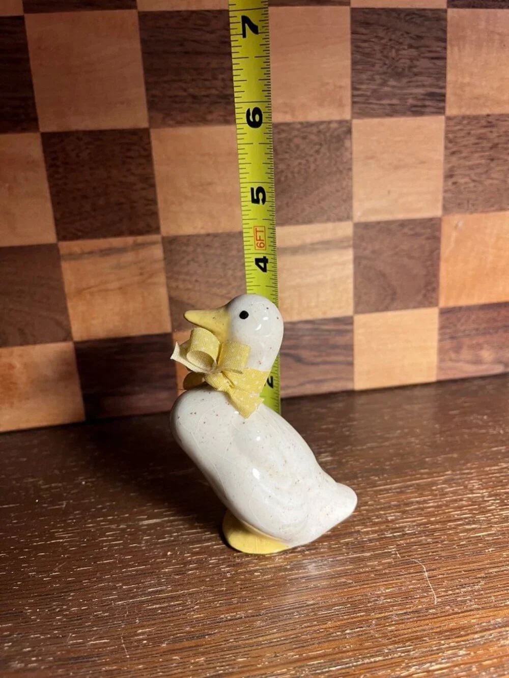 Ceramic Duck with Bow, A1171, Chip on Beak, Base